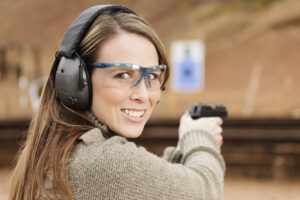Woman Shooter at the Shooting Range