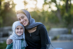 A Muslim woman and her daughter